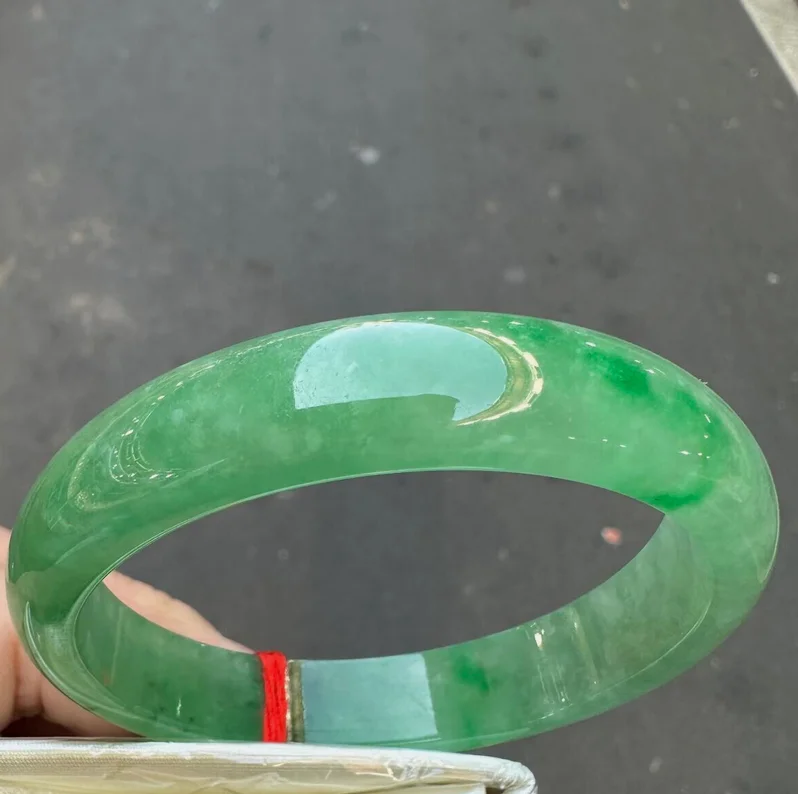 Real Nature Grade AAA Emerald green Burmese Jade jadeite bracelet bangle 57mm 3