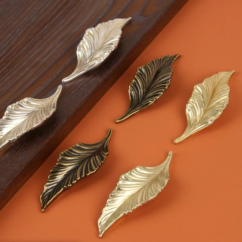 Aluminum Alloy Cabinet Knobs Handle Door Handles Drawer Pulls Cabinet Pull Knob Leaf Door Wardrobe Furniture