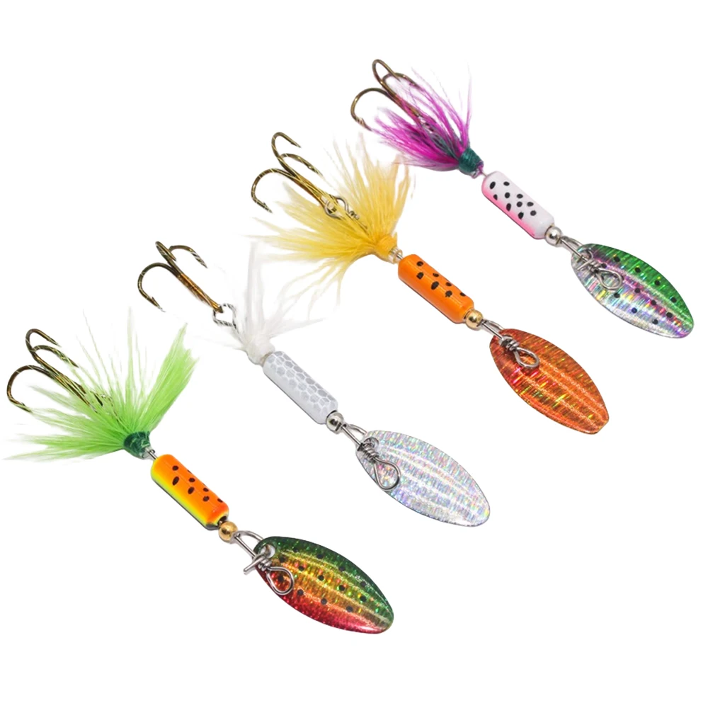 Lot De 3 Spinnerbaits QualyQualy Pour Brochet, Bar, Truite – Doubles Lames Laiton, Jupe Colorée, Hameçon Triple, Eau Douce/salée