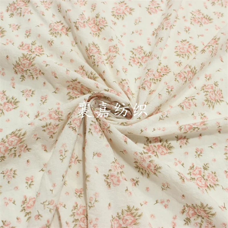 140x50cm 얇은 면 혼합 직물, 부드럽고 통기성이 좋은 작은 꽃무늬 아동복 천 만들기