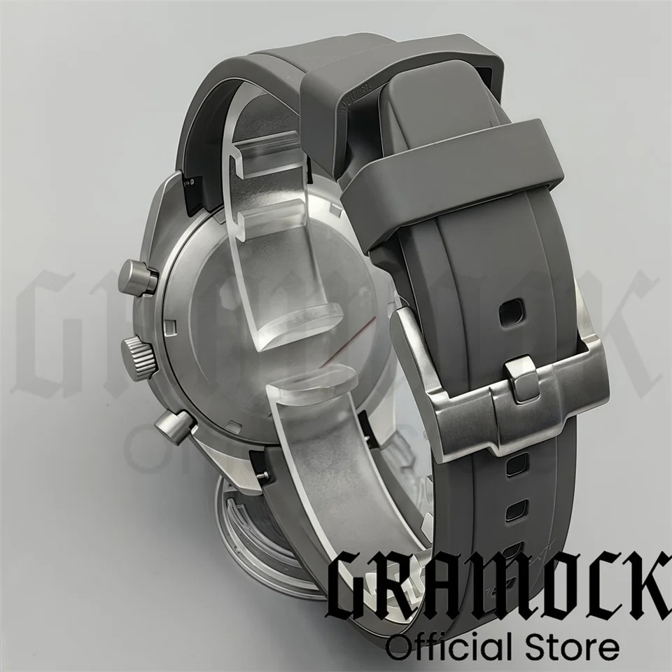 VK63/VK64対応メタルケース VK63 VK64 40mm Titanium Watch Case Black Silver Insert Dome
