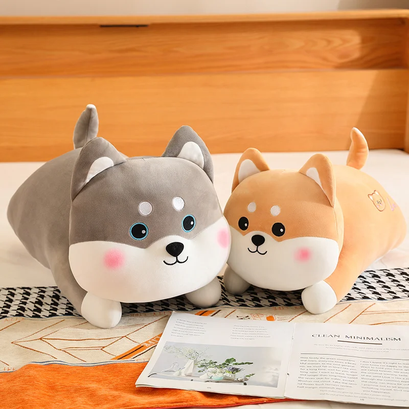 Lovely Fat Husky Dog Plush Pillow Toy Stuffed Soft Cartoon Puppy Pillow Cushion Cute Soft Kids Toys for Girls Gifts Home Decor ghost plush pillow decorative halloween ghost plush toy stuffed lovely kids stuffed toys for girls baby home decor gift birthday