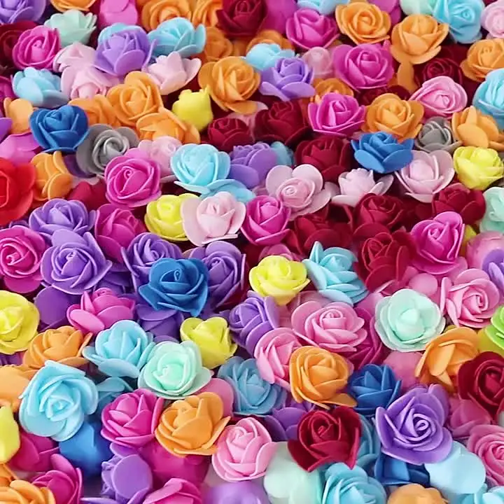 200pcs Mini Foam Rose Heads For DIY Crafts - Artificial Small Fake Roses In Red & Pink