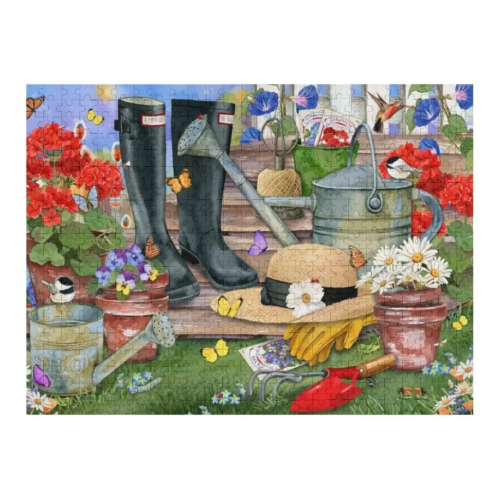 Summer Gardening Jigsaw Puzzle Personalized Photo Gift Children Customs With Photo Personalized Gifts Puzzle