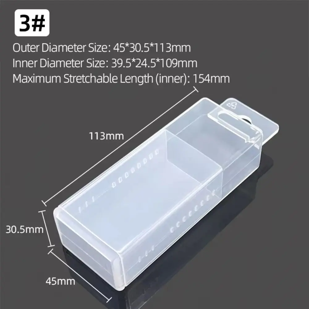 Tool storage box 3Pcs/Set adjustable height drill telescopic plastic twist drill rectangular clear parts storage case