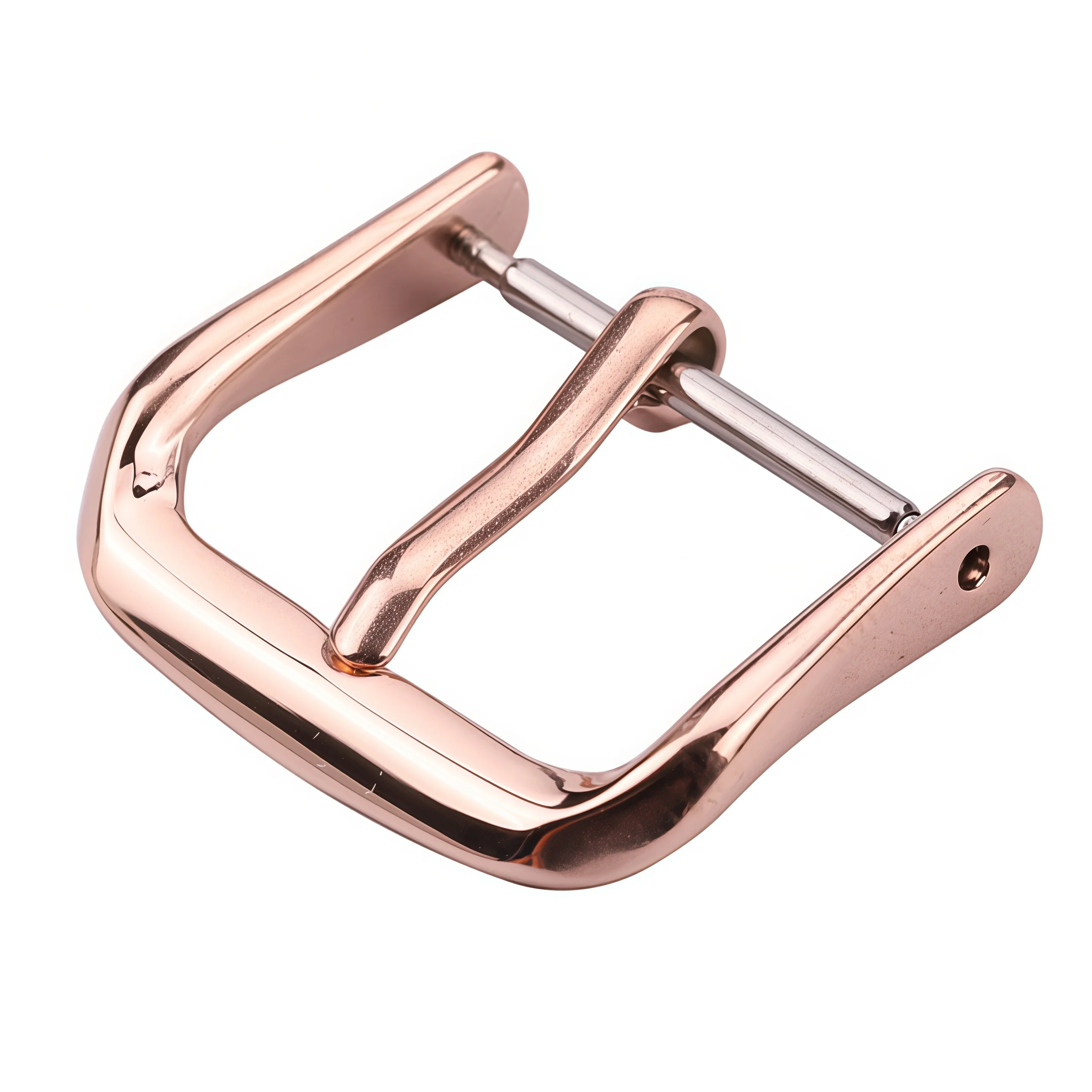 Polished Stainless Steel Tri-Tone Watch Strap Buckle & Clasp - Silver, Gold, Black