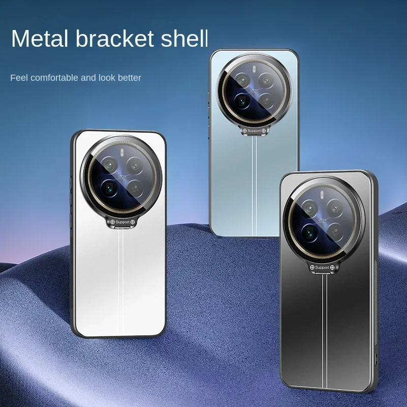 Enhanced Shockproof Matte Protection Case with Metal Lens Holder and Kickstand
