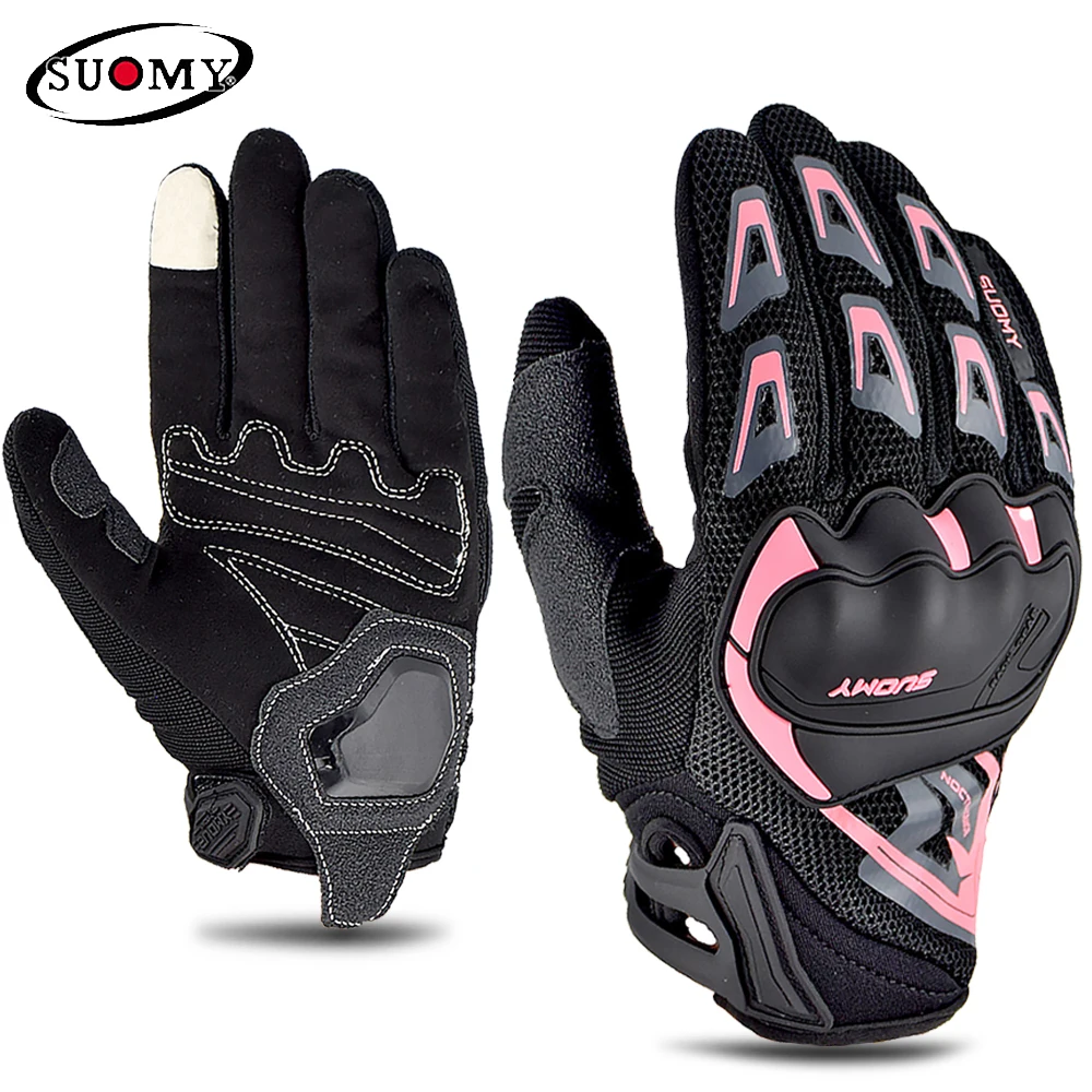 Summer Breathable Motorcycle Guantes Glove Protect Sports Rider ATV Pink 