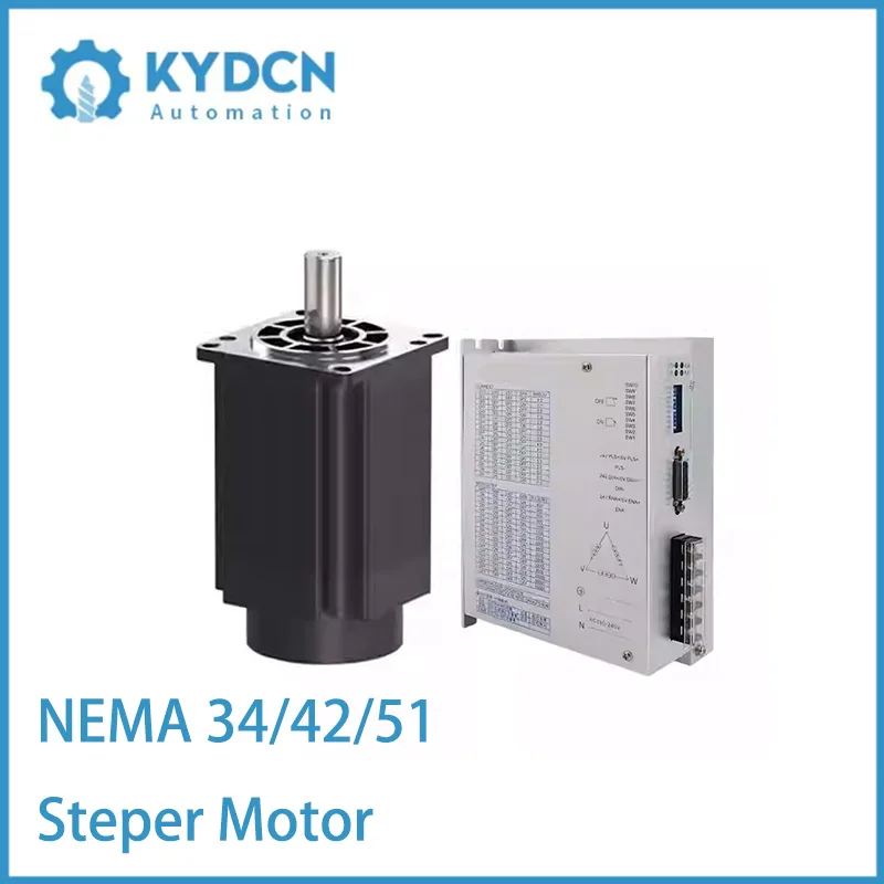 Kaiyade 고품질, 합리적인 가격의 NEMA 34 86mm 3상 스테퍼 모터 키트 4-12Nm, 220V AC 드라이버 3M2254/DM3522 포함, CNC용