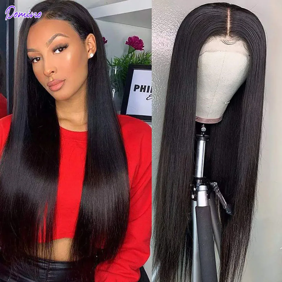 

Domino 13x6/13x4 straight Transparent Lace Frontal Wig For Black Women Straight Lace Closure Wig Brazilian Hair With Baby Hair