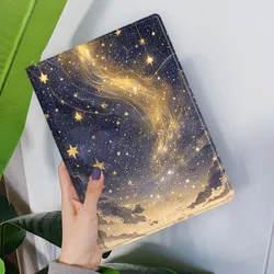 Celestial Blue Gold Starry Sky Pattern Tablet Case - Galaxy Tab S10 Plus (014PBA8202PBT)