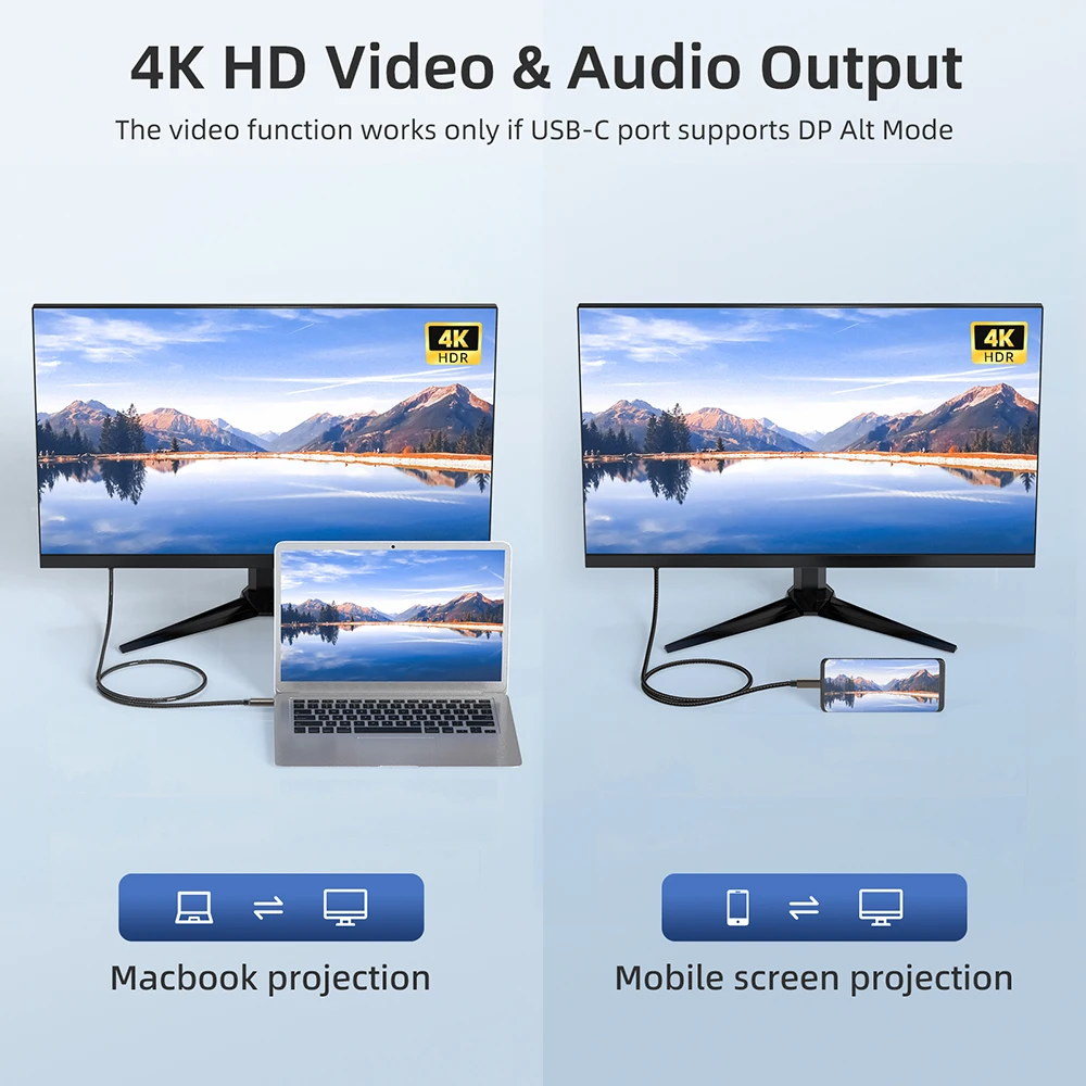 High-Speed USB-C to USB-C Cable with Emarker, PD 100W, 20Gbps Data Transfer, 4K Video Output, Available in 1M, 2M, 3M Lengths