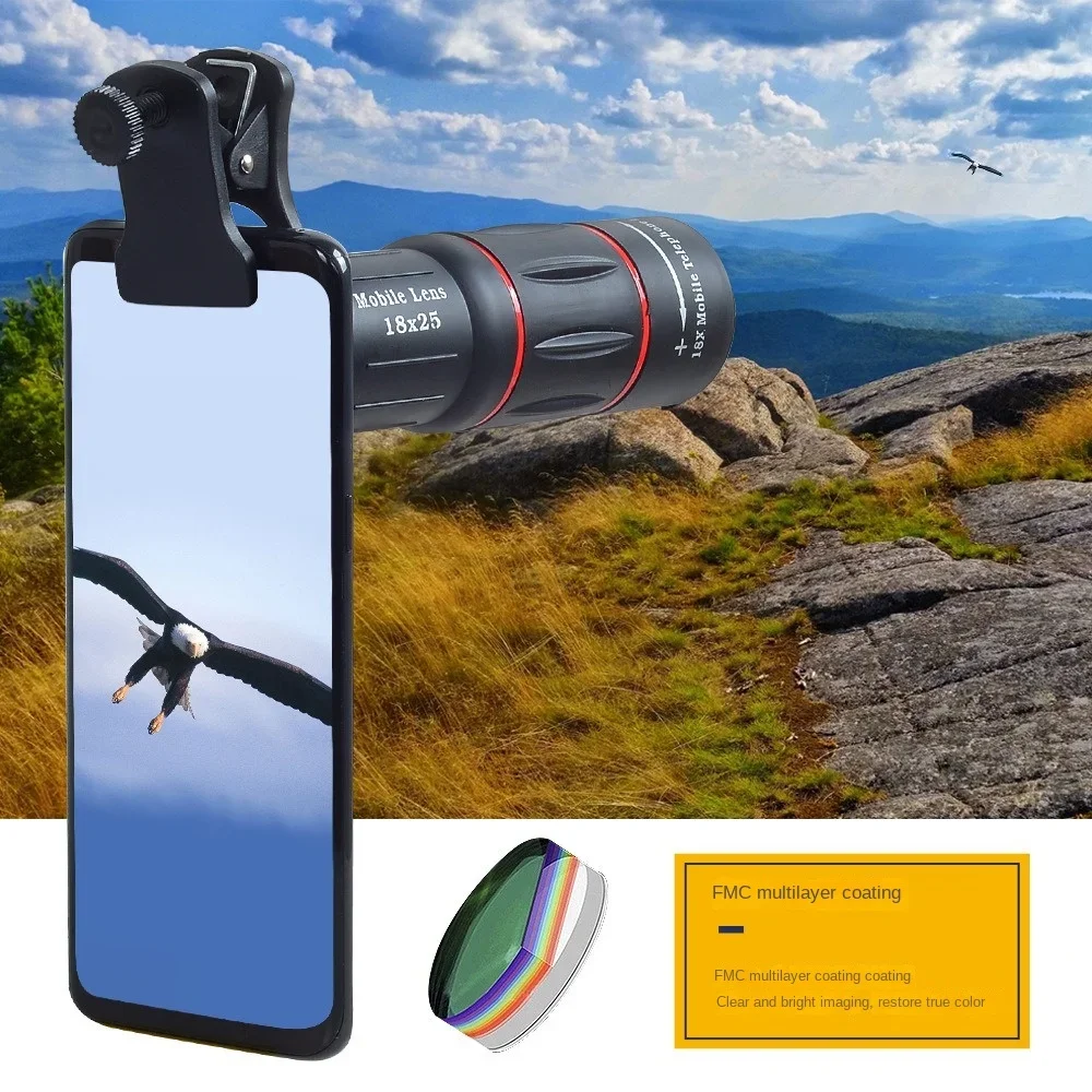 For New Mobile Phone Telephoto Lens Universal External Zoom Camera Lens 18 Times Far Away From The Concert