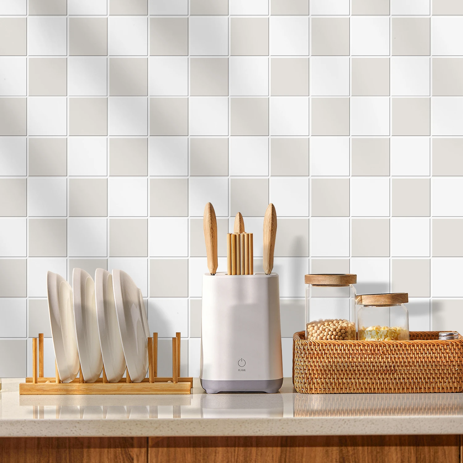 10 Sheets 3D Square Wall Sticker Strong Adhesive Kitchen Vinyl Wallpaper  Waterproof Stick on Tile for Home Decoration - AliExpress, image size:1500x1500