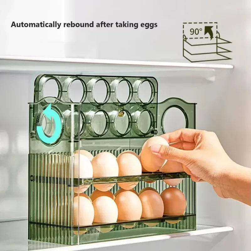 Egg Rack Holder Storage Box Egg Basket Container Organizer Refrigerator Egg Dispenser for Kitchen Organizer Food Containers