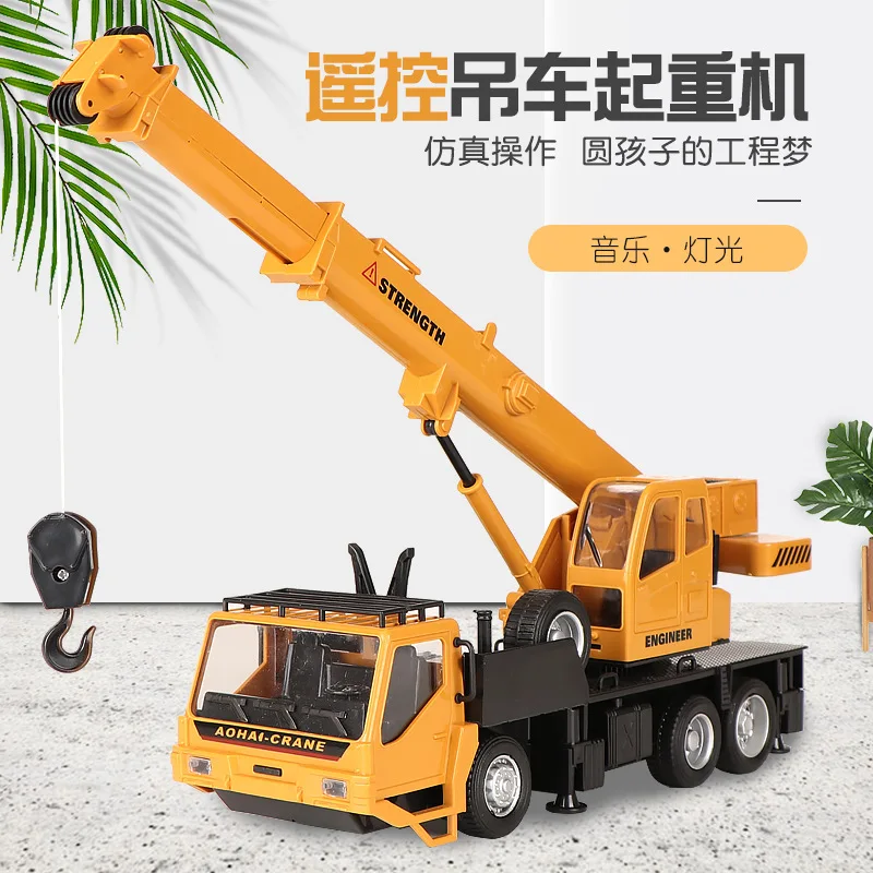 BGTOY 4WD RC Car With LED Light 2.4G Alloy Remote Control Crane Control Robotic Arm Simulation Engineering Truck Boys Kids Gifts 2