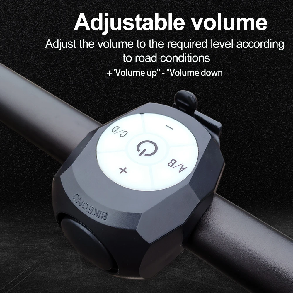 SIUKE Campanello per bici 120dB Forte avvisatore acustico per bici elettrica Allarme antifurto per bicicletta ricaricabile Impermeabile con 4 modalità audio per Mountain Bike Bici da strada