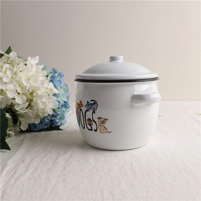 

Enamel Small Jar and Pots for Groceries