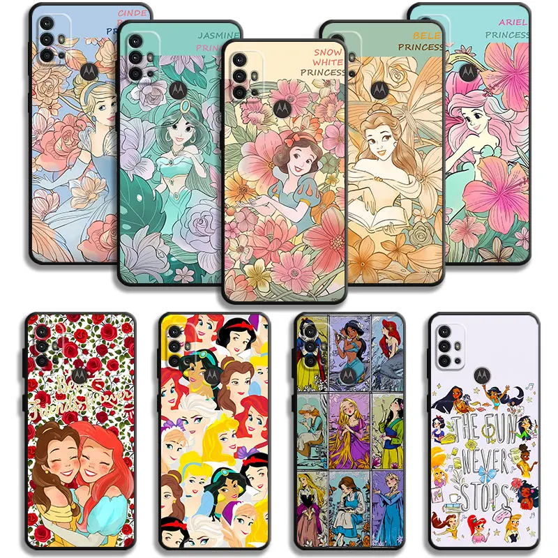 Disney Princess Snow White Flower Art Case Per Motorola Edge 40 30 20 Lite G72 G71 G60 G53 G52 G50 G51 G31 G30 G22 G9 Cover