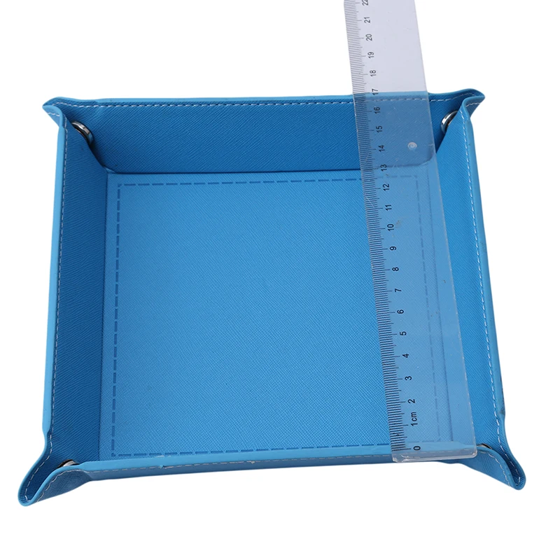 Creative Folding Tray PU Leather Valet Trinket Collapsible Phone Key Wallet Coin Desktop Storage Sundries Box Bins Accessories 2