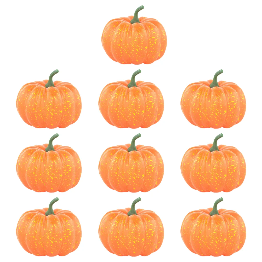 

10 Pcs Pumpkin Ornaments Halloween Photography Supplies House Model Decors Foam Party Props