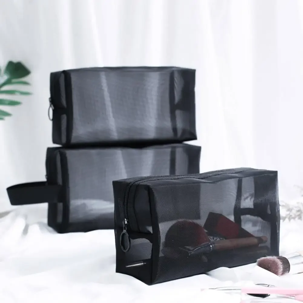 Transparent Foldable Toiletry Bag - Washable, Breathable, Large Capacity Travel Makeup Organizer