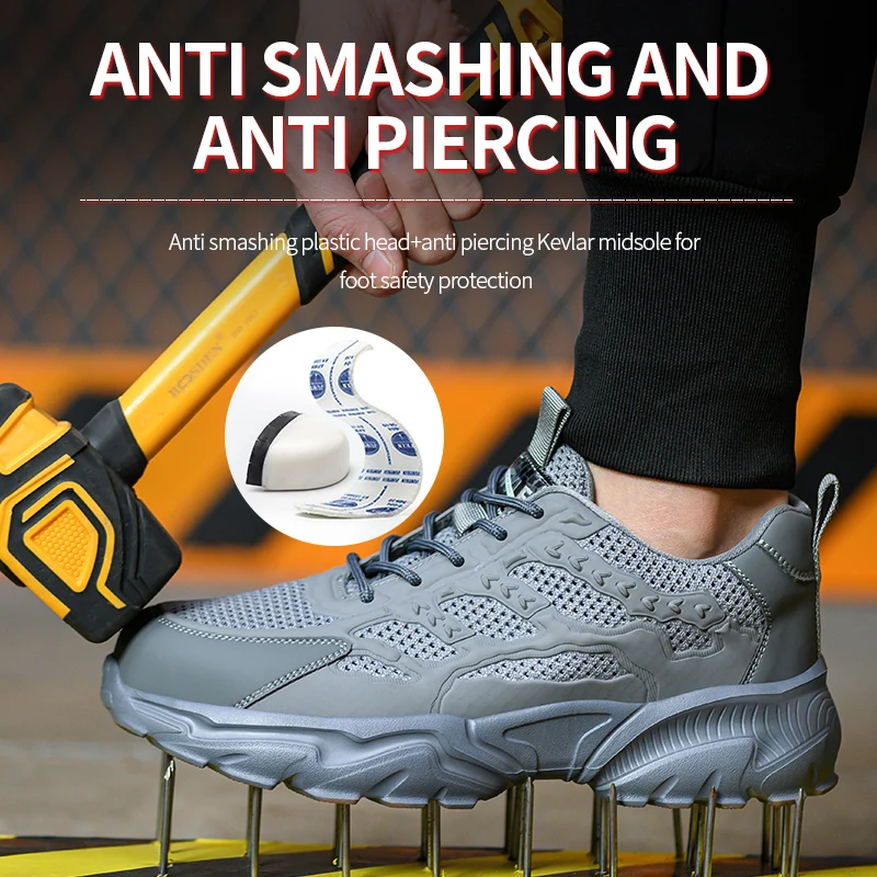 أحذية عمل صيفية مع أحذية خفيفة الوزن قابلة للتنفس،...