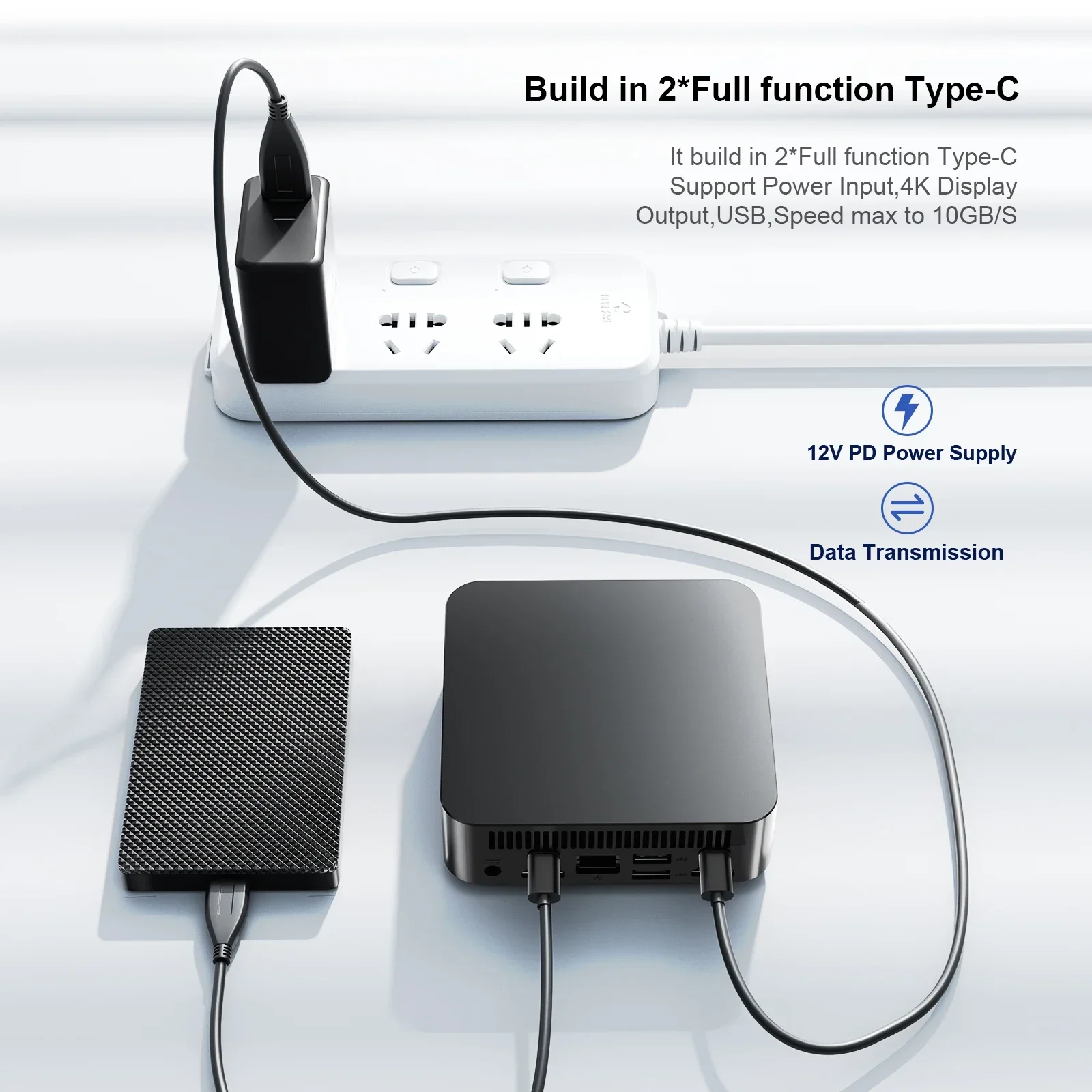 Chatreey T9 Mini PC Intel N100/N150 WIFI5 Windows 11 Ultra Small Pocket Computer Dual SSD Full Function Type-C 4K 60Hz RGB 5