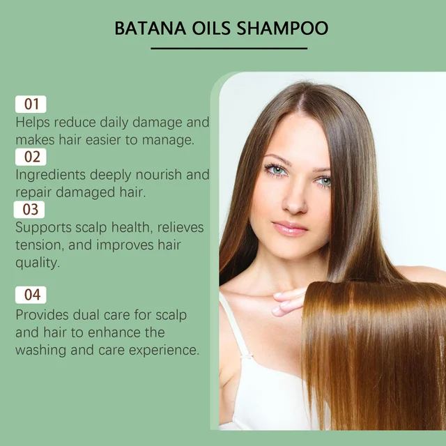 Batana Hair Growth Shampoo Anti Loss Restore Damaged Split Hair Nourishing Oil Control Deep Cleansing Hair Regenerating Shampoo 5