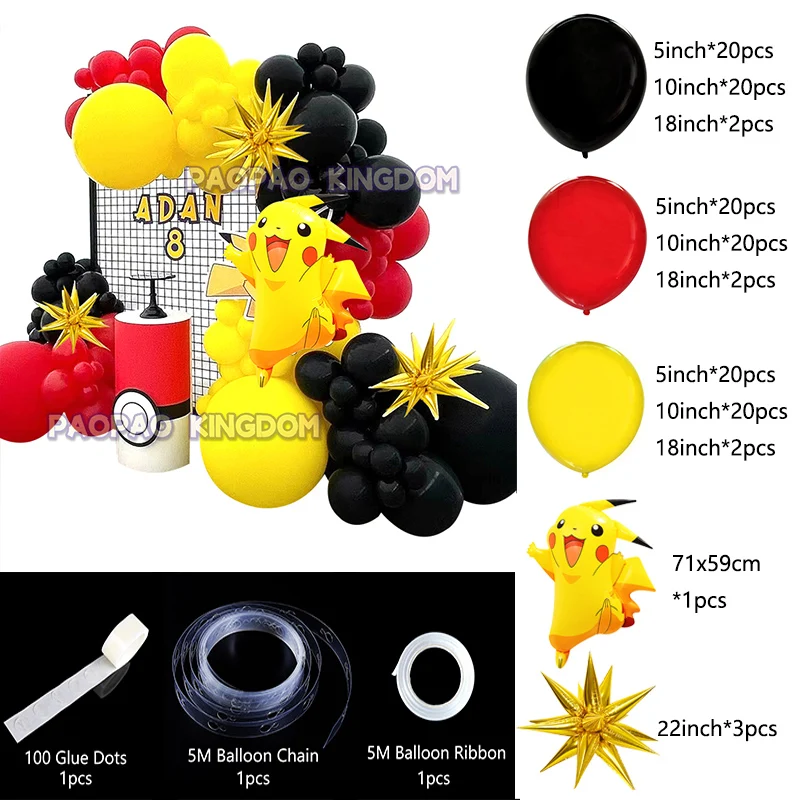 Ensemble de ballons en aluminium Pokémon pour enfants, Pikachu, SLaura,  Bulbizarre, figure humaine, fournitures de décoration, cadeau de fête d' anniversaire - AliExpress