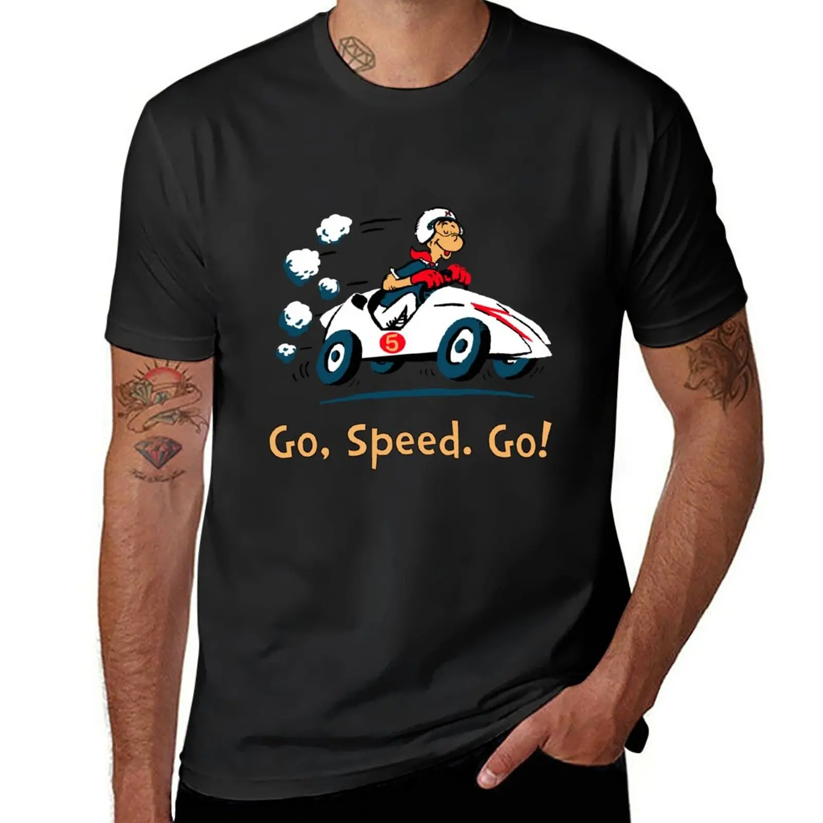 

Новый Go, Speed. Go! Футболка корейская мода Милая одежда быстросохнущая футболка мужские футболки