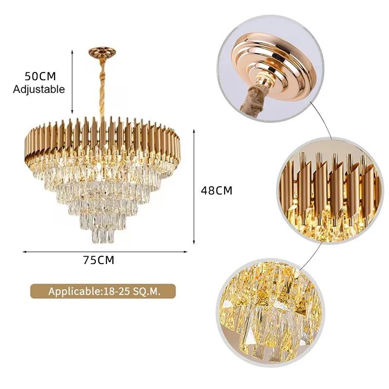 Crystal Chandelier Lighting Luxury Ceiling Modern Living Room Lights Lustre Indoor Bedroom Home Decor LED Hanging Pendant Lamp led chandelier ceiling chandelier led pendant light