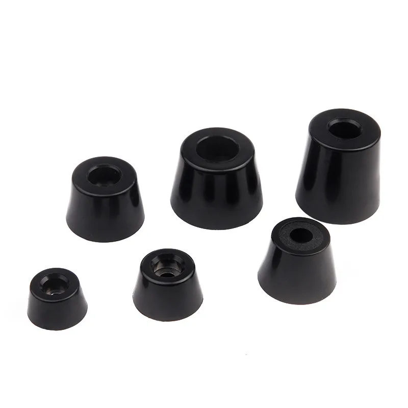Set of 4 Black Rubber Furniture Feet Floor Protector Cushions with Gasket