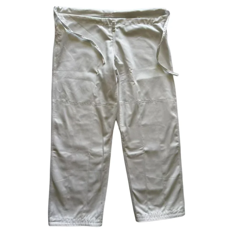 Heavyweight Judo Pants White Blue Pure Cotton 12oz Traditional Waist Judogi Trousers