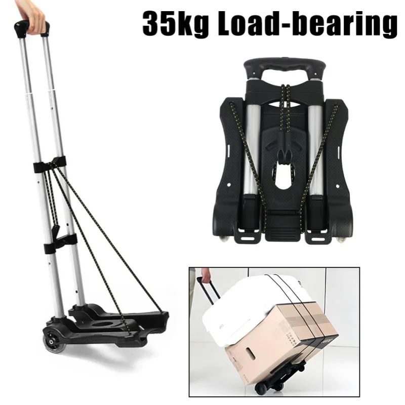 Compact Luggage Cart Outdoor 1PC Portable Telescopic Rod Folding