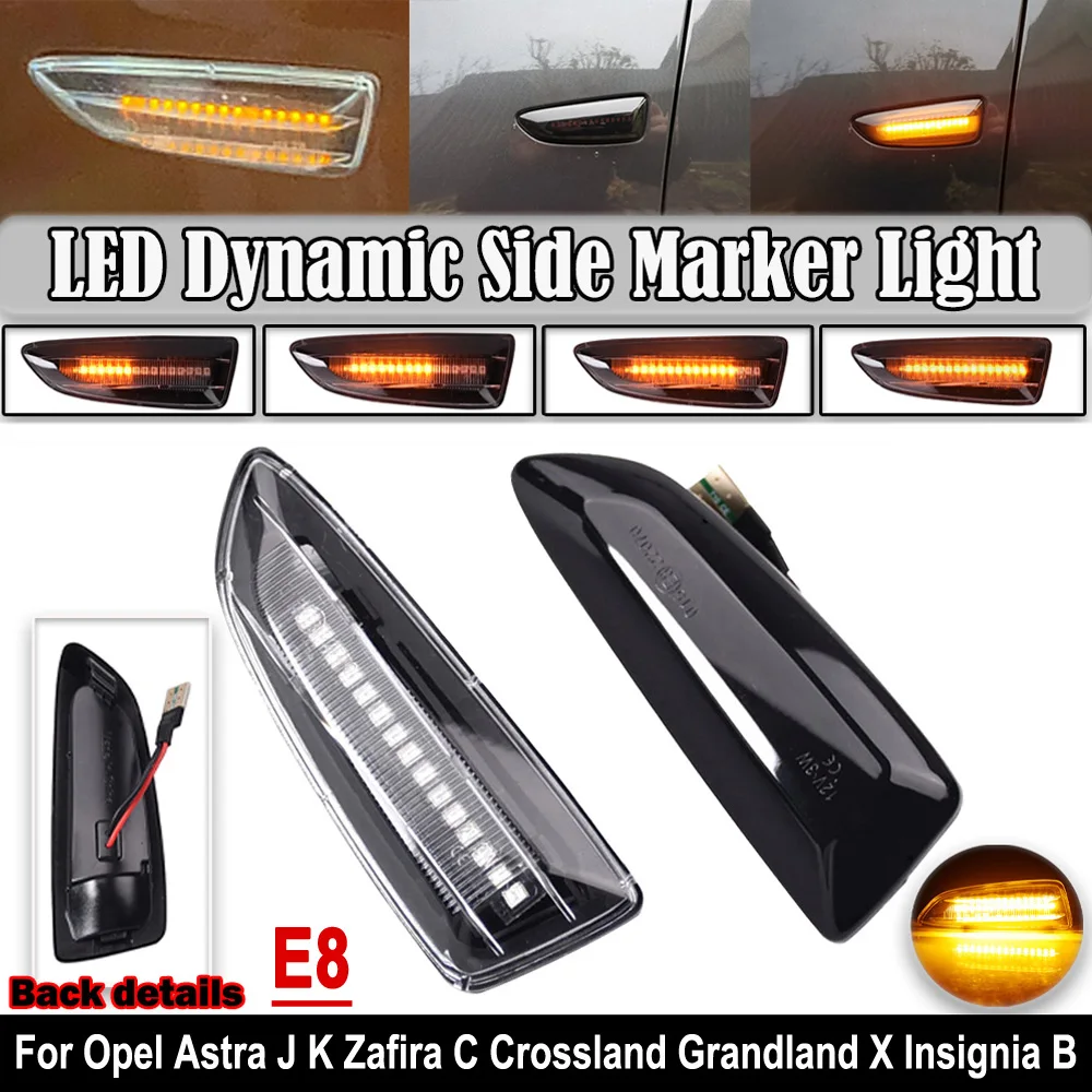 NSLUMO Indicatori Di Direzione Laterali Dinamici A LED Fumé – Per Opel Zafira Life, Combo, Peugeot Rifter, Citroen Berlingo III