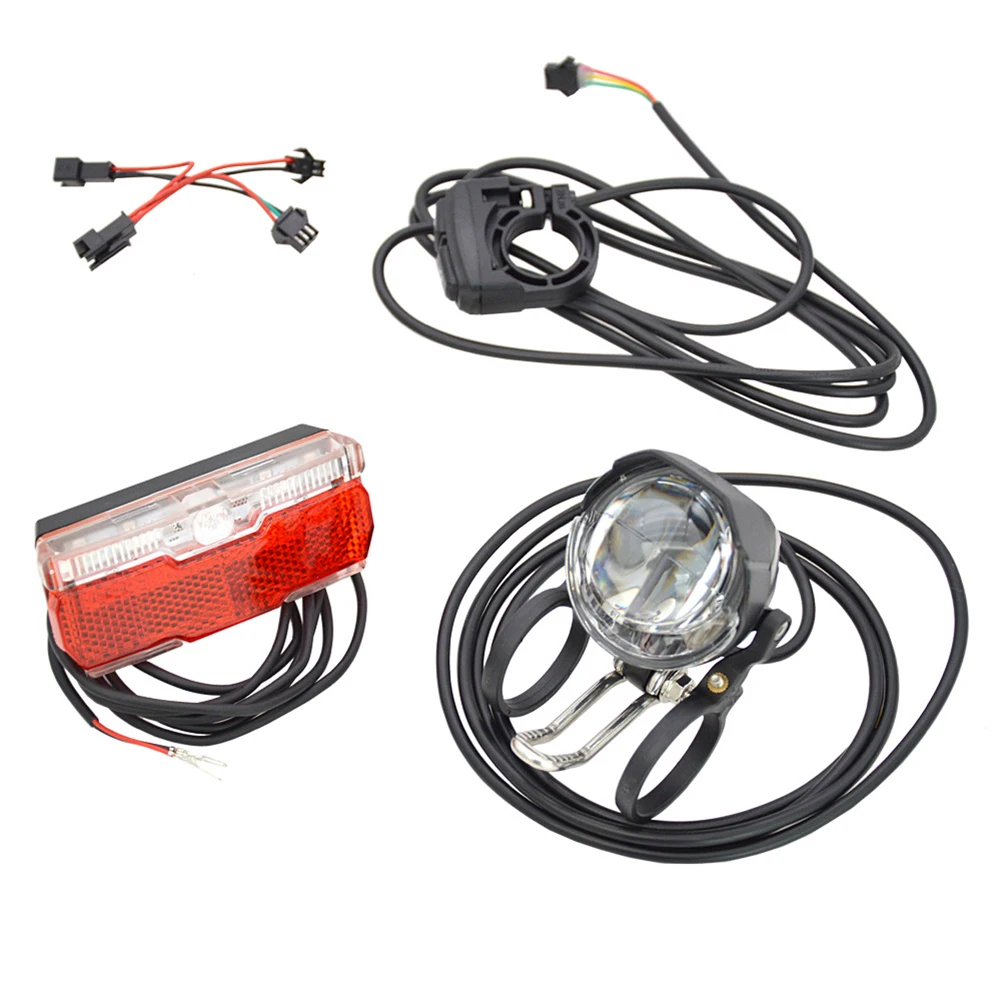 

High Brightness Car Light & Horn Combo Aluminum Alloy Shell Headlight & Horn for Electric Bicycle 1 7m Wire Length