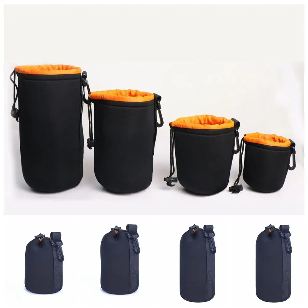 Plush Camera Lens Pouch Bag Accessories Neoprene Orange Waterproof Lens Bag Cylinder S/M/L/XL Neoprene Lens Bag Pentax