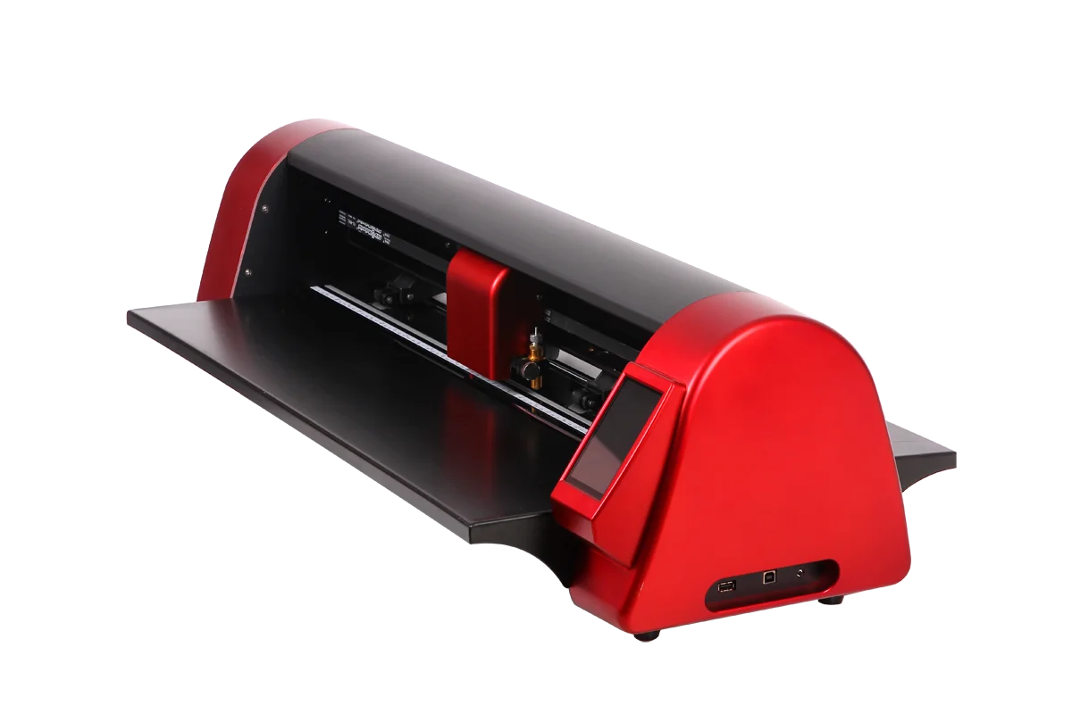 

2024 Dual Head 24 Inches Screen Auto Contour Vinyl Cutter Plotter include flat table engraving tool D24