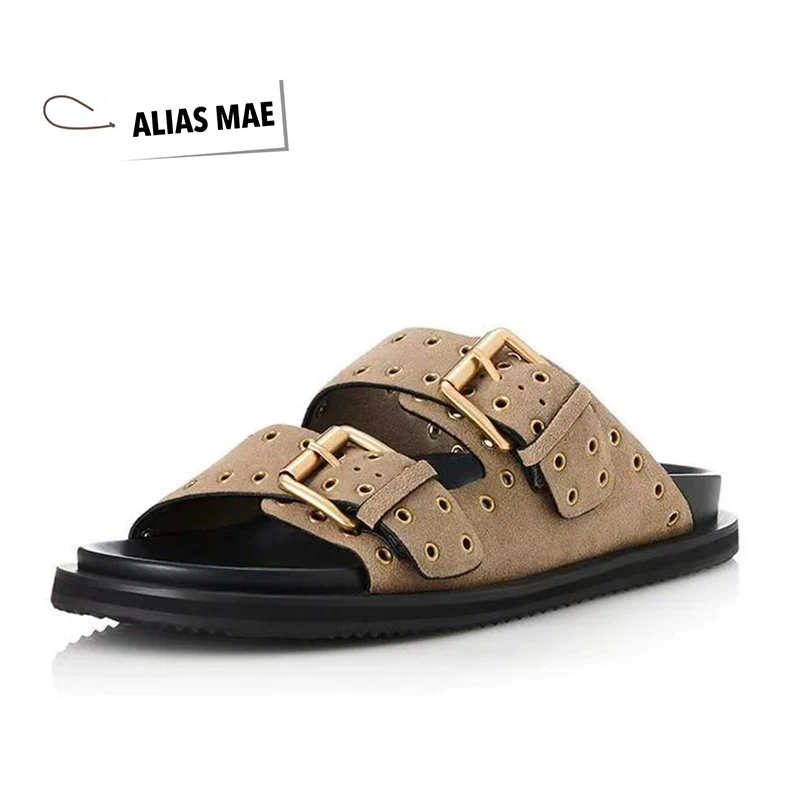 Summer women's shoes fashion casual rivet a line with open toe outside to wear slippers