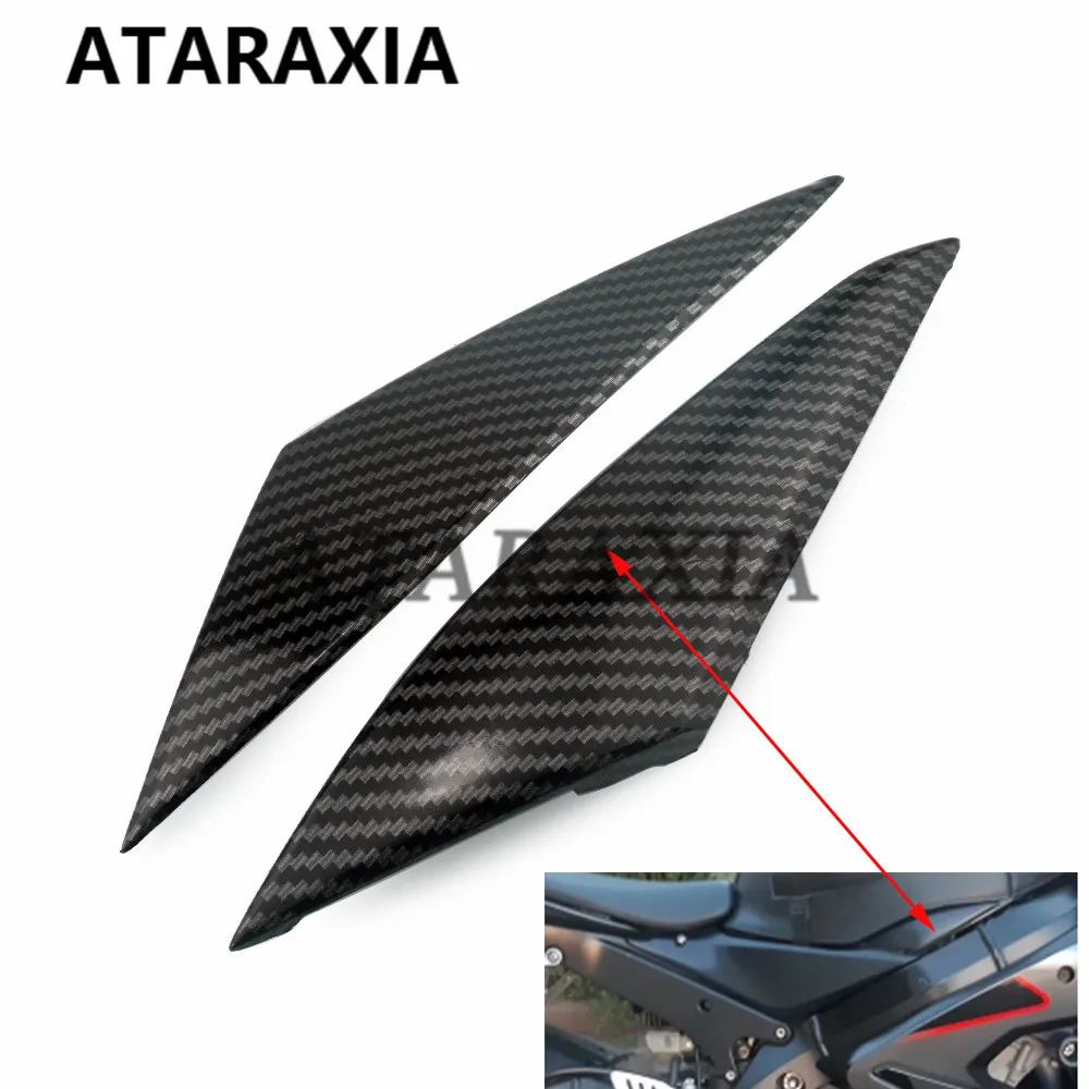 Pair Of Tank Side Cover Fairings For Suzuki GSXR 1000 2005-2006 - Black Plastic, Pre-Drilled Holes, Direct Fit
