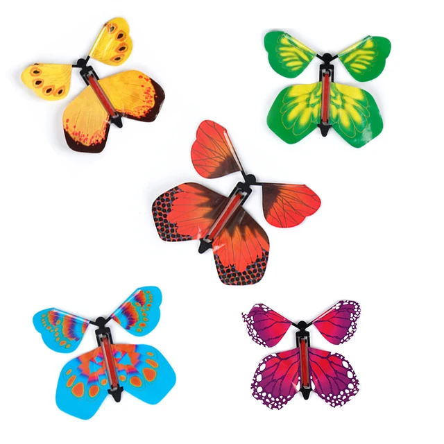 5/10pcs Magic Butterfly flying Card Toy with Empty Hands Butterfly Wedding Magic Props Magic Tricks Outdoor Toy Color Random 2