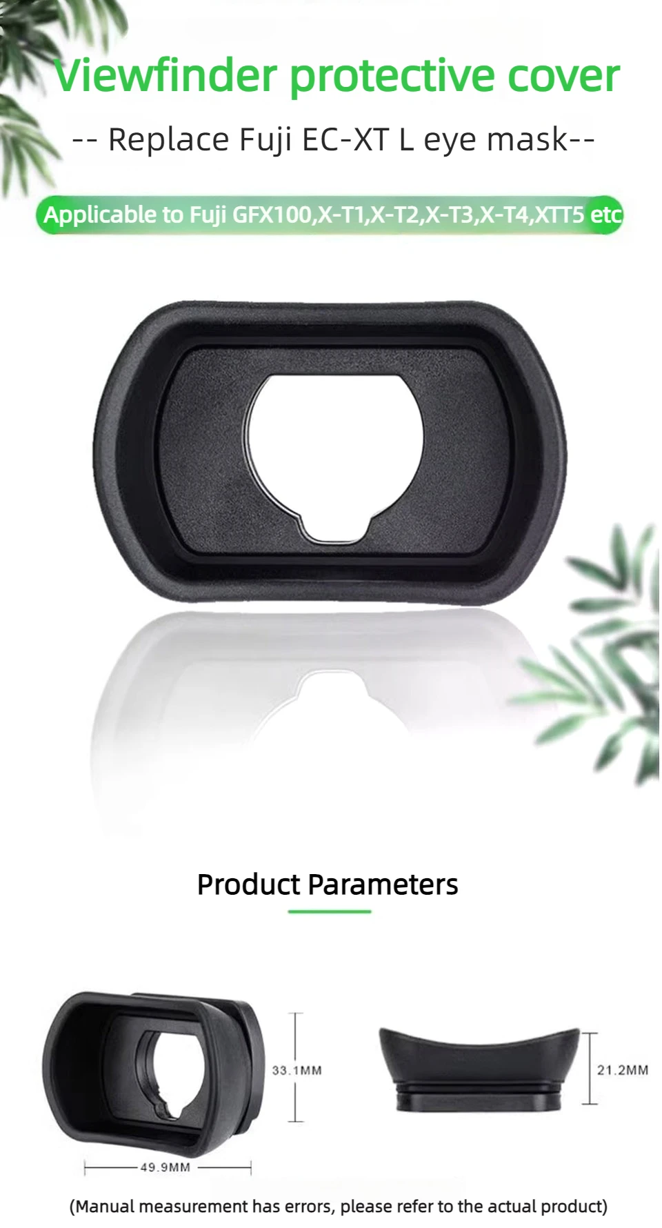 Description Picture 2 of itemEC-XTL Soft Silicone Eyepiece Eyecup Viewfinder Eye Cup for Fujifilm X-T5 X-H2 X-H2S X-T4 X-T3 X-T2 X-T1 XT4 XT3 XT2 XT1 GFX100