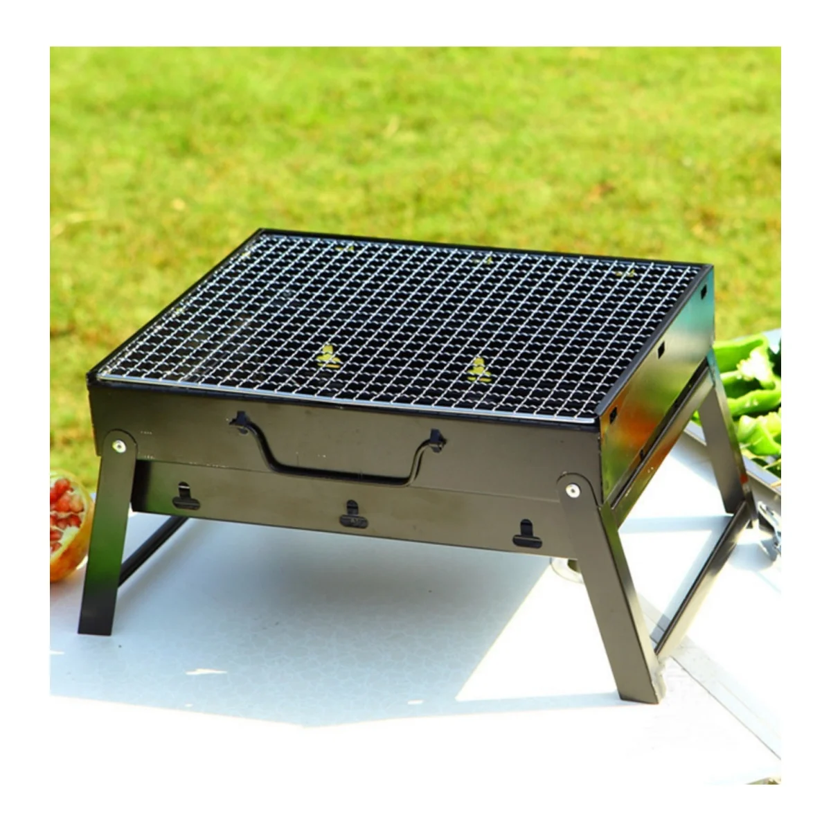 Solid color metal grill chrome plating treatment furnace body electrophoresis process portable and foldable barbecue oven barbecue grill barbecue stove barbecue charcoal stove barbecue electric stove