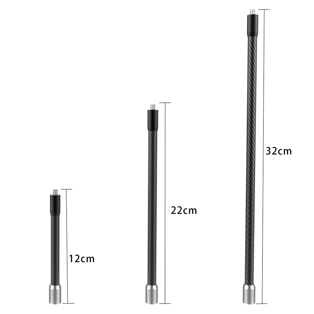 1x Einbeinstativ Kohlefaser Unsichtbare Verlängerungsstange 12 cm 22 cm 32 cm Selfie Stick für Insta360 X3 X4 X5 GoPro Hero 13 12 Action Kamera – Detail 5