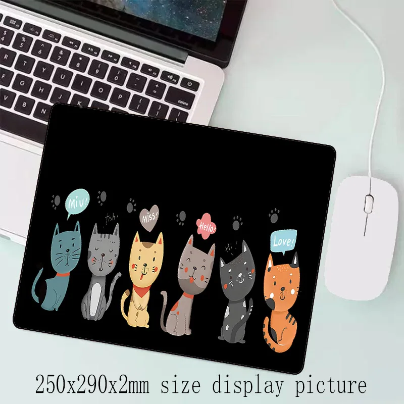 Kawaii Black Kitten Mouse Pad Image 13