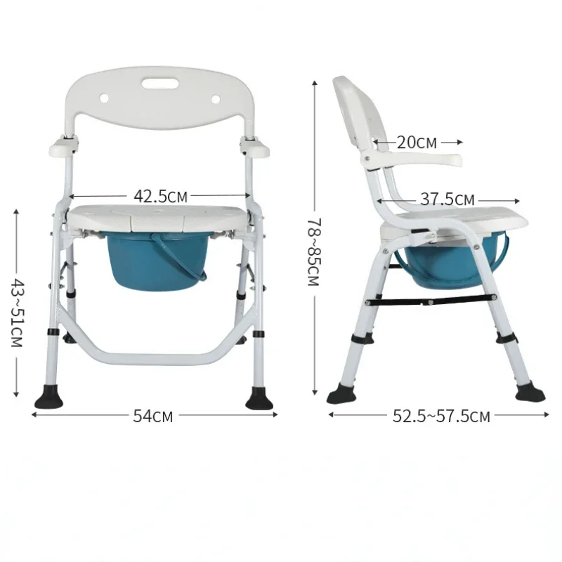 Adjustable Height Elderly Toilet Chair Foldable with Armrests Perfect for Pregnancy and Senior Care Provides Comfortable Support 6