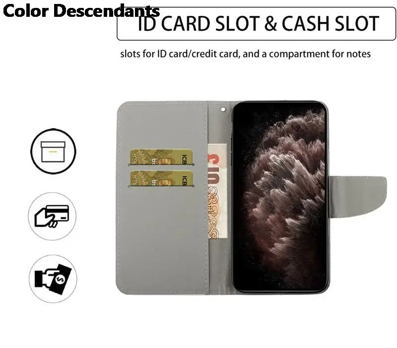 Redmi Note 8 9 Pro 9S 9C 9A 9T 플립 지갑 카드 슬롯 홀더 전화 책 표지 꽃 고양이 용 페인트 가죽 케이스