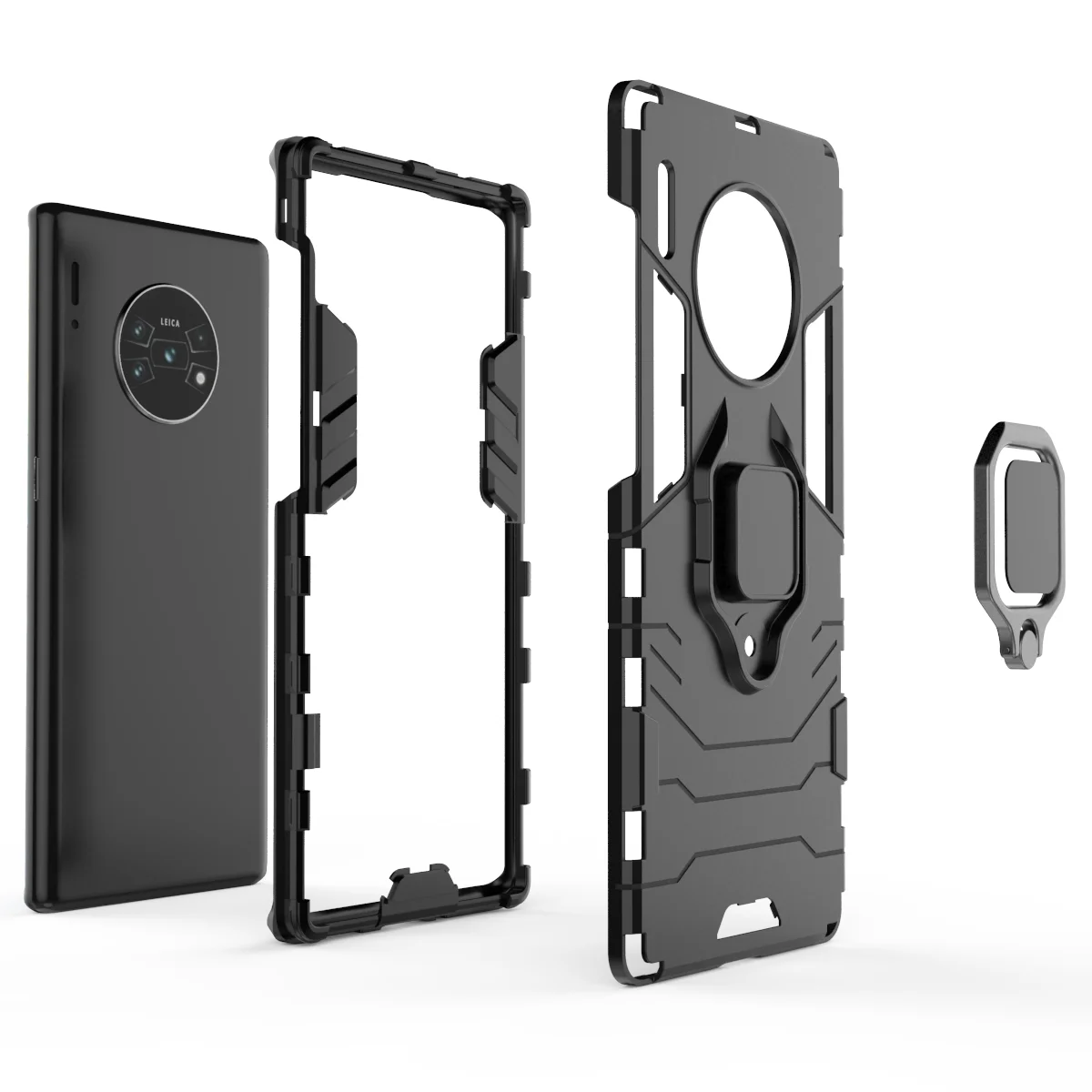 Armor Shockproof Case with Metal Ring Stand and Bumper Protection