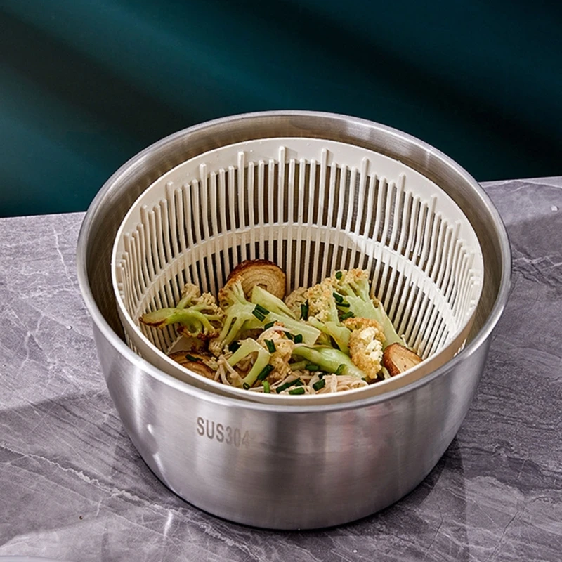 Vegetable Dehydrator Stainless Steel Salad Spinner With 5L Capacity Fruit Dryer Drainer Vegetable Fruit Dryer Kitchen vegetable dehydrator